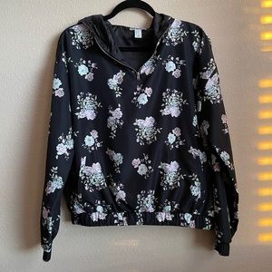 Floral Hooded Windbreaker